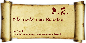 Mészáros Rusztem névjegykártya